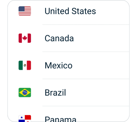 LiebaoVPN connect step 2, choose VPN server location